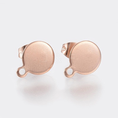 Ion Plating(IP) 304 Stainless Steel Stud Earring Findings STAS-K184-02-01RG-1