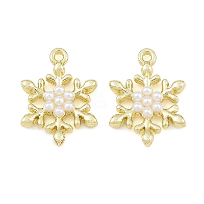 Alloy & ABS Plastic Pearl Pendants PL-CBAF039-01G-1