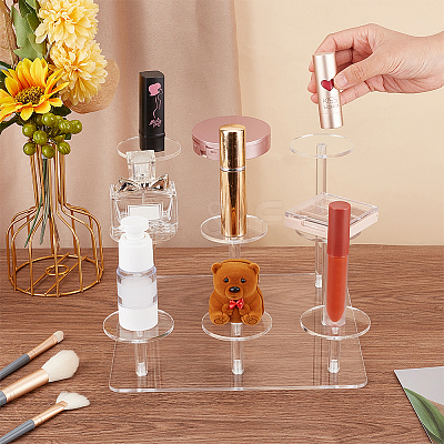 3-Tier Round Transparent Acrylic Toys Action Figures Display Riser Stands ODIS-WH0030-24B-1