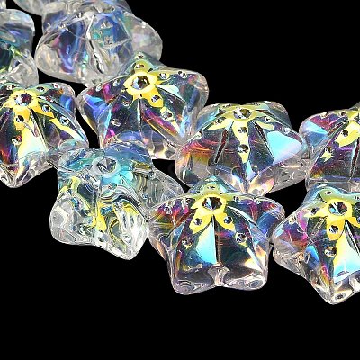 Electroplate Baking Paint Glass Beads Strands EGLA-K061-12A-AB01-1