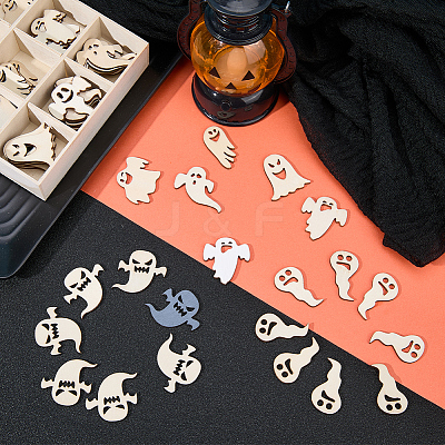 1 Set Halloween Theme Wooden Pendant Decorations WOOD-SC0001-92B-1