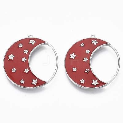 Brass Micro Pave Cubic Zirconia Pendants KK-R130-036-02P-NF-1