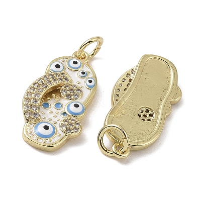 Golden Brass Micro Pave Cubic Zirconia Pendants KK-L209-073G-04-1