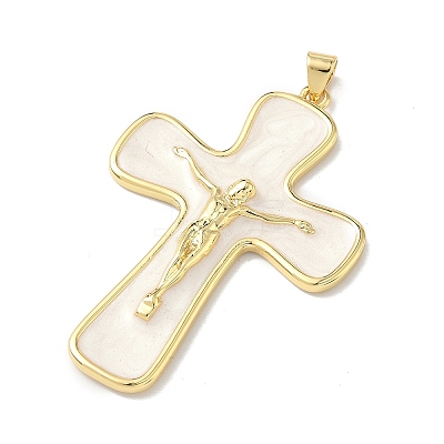 Brass Enamel Pendants KK-Z153-22G-01-1