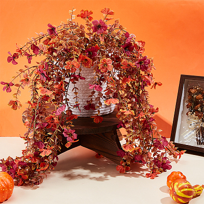 4Pcs Plastic Artificial Violet Vine for Wedding Decoration DIY-WR0005-32B-1