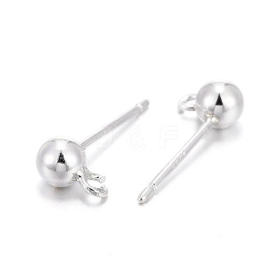 925 Sterling Silver Ear Stud Findings STER-K167-042D-S-1