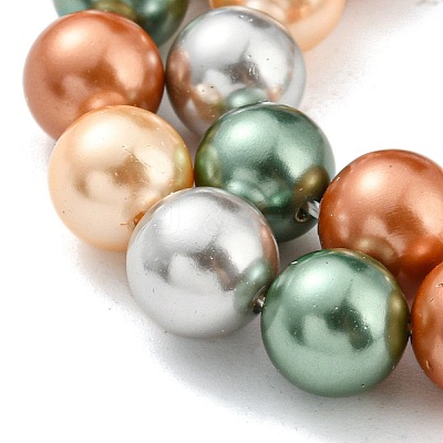 Electroplated Shell Pearl Beads Strands SHEL-F008-03B-02-1