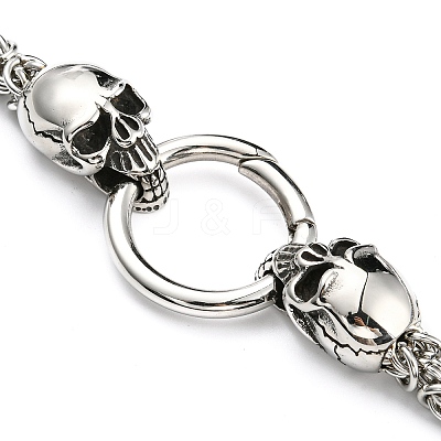 304 Stainless Steel Byzantine Chain Necklace NJEW-D046-03AS-1