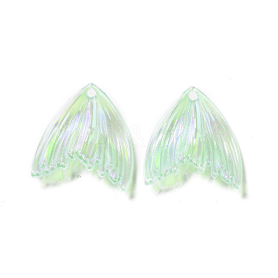 UV Plating Rainbow Iridescent Transparent Acrylic Pendants PACR-M002-09F-1