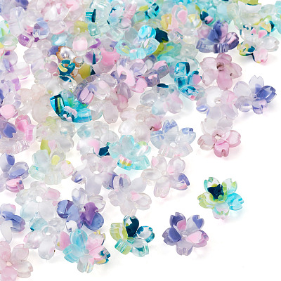 30Pcs 1 Colors Transparent Acrylic Bead Caps OACR-TA0004-43-1