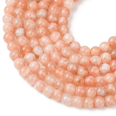 Natural Sunstone Beads Strands G-K423-A02-4mm-1