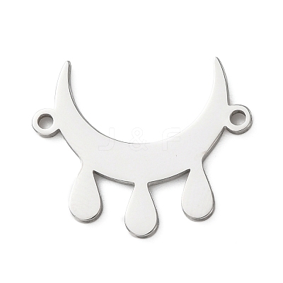 304 Stainless Steel Moon with Drop Links Connector Charms STAS-D202-11P-1