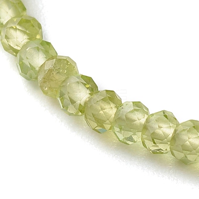 Natural Peridot Beaded Bracelets BJEW-JB06384-05-1