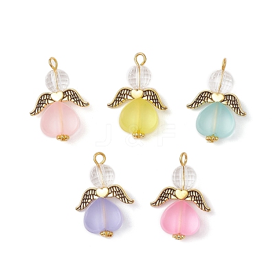 Transparent Acrylic Angel Pendants PALLOY-JF04095-01-1
