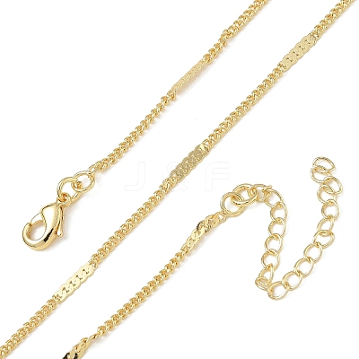 Brass Twisted Chain Necklaces for Women KK-CBA2293-06G-1