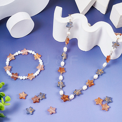 100Pcs 5 Colors Transparent Frosted Spray Painted Acrylic Beads FACR-TA0001-05-1