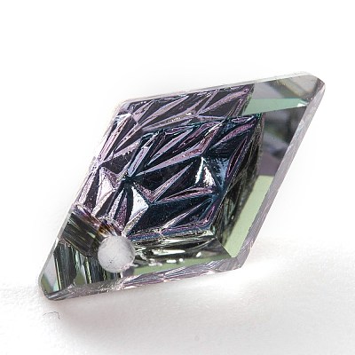 Embossed Glass Rhinestone Pendants GLAA-J101-04A-001VL-1