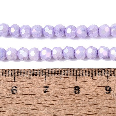 Anti-Tarnish Electroplate Glass Beads Strands EGLA-ZX010-4mm-08-1