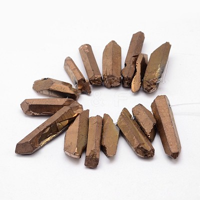 Electroplated Natural Quartz Crystal Bead Strands X-G-G896-02-1