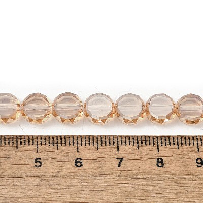Electroplate Glass Beads Strands EGLA-L045-G-PL01-1