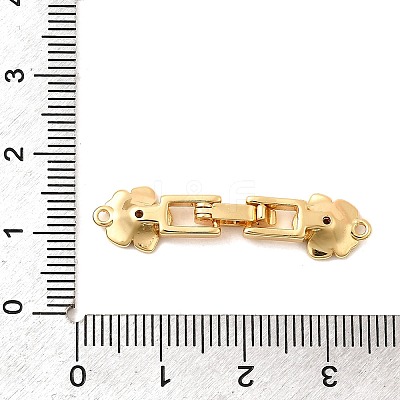 Brass Micro Pave Clear Cubic Zirconia Fold Over Clasps X-KK-C075-32G-1