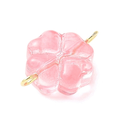7Pcs 7 Colors Transparent Spray Painted Glass Connector Charms PALLOY-JF03520-02-1