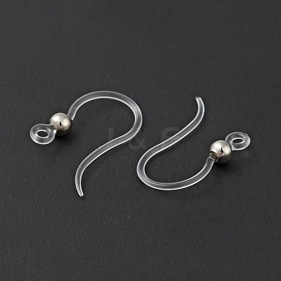Transparent Resin Earring Hooks RESI-G050-01P-1