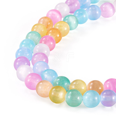 1 Strand Natural Selenite Dyed Beads Strands G-TA0002-89-1