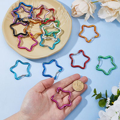 18Pcs 9 Colors Aluminum Alloy Rock Climbing Carabiners DIY-DC0003-94-1