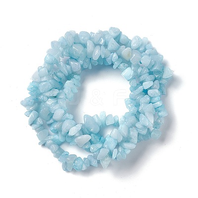 Natural White Jade Chip Beads Strands G-G905-02-1