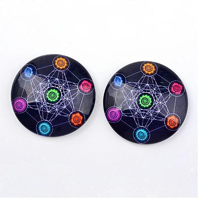 Glass Cabochons GGLA-L012-25mm-28-1