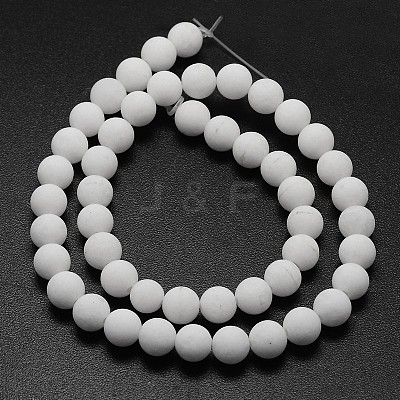 Natural White Jade Beads Strands G-D695-6mm-1