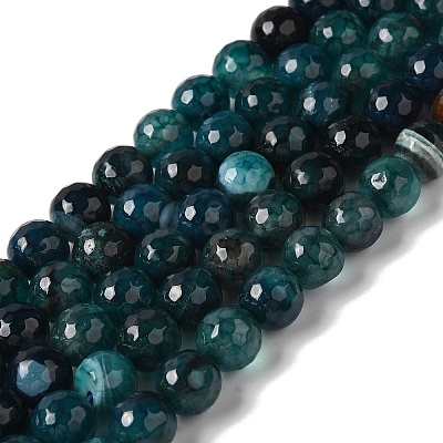 Dyed & Heated Natural Dragon Veins Agate Beads Strands X-G-P539-A01-28-1