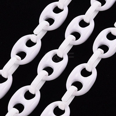 Handmade Opaque Acrylic Coffee Bean Chains CHAC-ZX0001-01K-1
