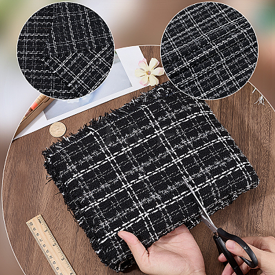 Tartan Chemical Fiber Fabric DIY-WH0591-521B-1