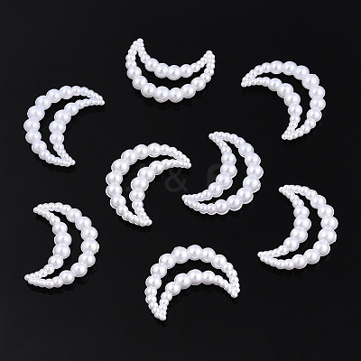 ABS Plastic Imitation Pearl Linking Rings OACR-T015-07-01-1