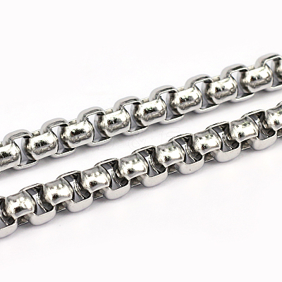 Tarnish Resistant 304 Stainless Steel Box Chains CHS-L001-29-7mm-1