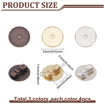 12Pcs 3 Colors Blank Alloy Bolo Tie Round Slider Pack FIND-PH0023-93-1