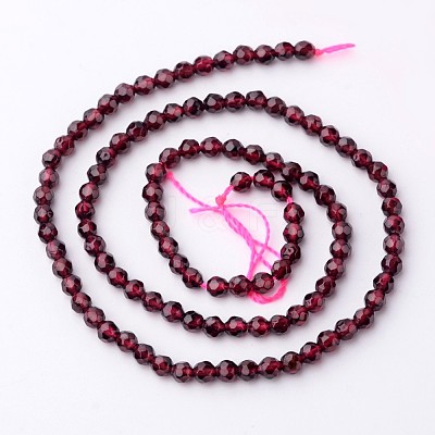 Natural Garnet Bead Strands X-G-K145-F-3mm-AB-1