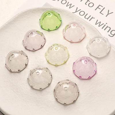 60Pcs UV Plating Acrylic Bead Caps OACR-SP0001-71-1