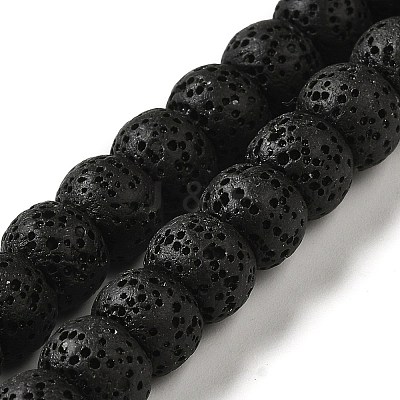 Natural Lava Rock Dyed Beads Strands G-Z036-A01-18-1