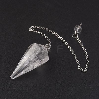 Natural Quartz Crystal Hexagonal Pointed Dowsing Pendulums G-G956-D10-FF-1
