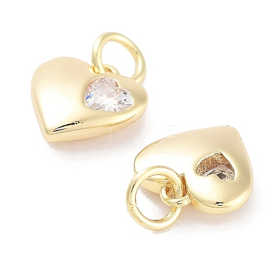 Brass Micro Pave Cubic Zirconia Charms KK-C051-03G-1