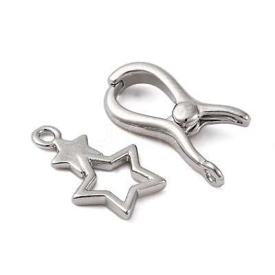 Brass Interlocking Clasps KK-C075-26P-1