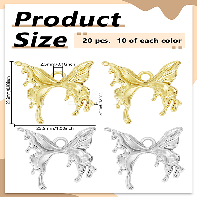 20Pcs 2 Colors Rack Plating Alloy Pendants FIND-LP0005-85-1