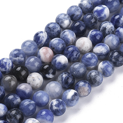 Natural Sodalite Beads Strands G-K410-02-8mm-1