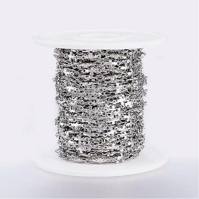 Tarnish Resistant Handmade 304 Stainless Steel Bar Link Chains STAS-G038-24P-1