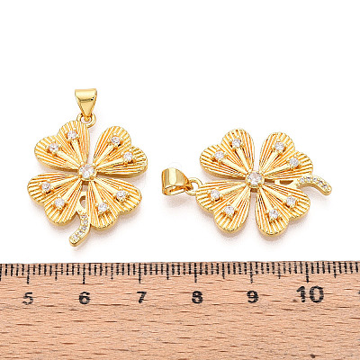 Brass Micro Pave Cubic Zirconia Pendants KK-M300-27G-01-1