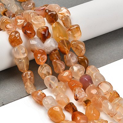 Natural Carnelian(Dyed & Heated) Beads Strands G-P497-01C-69-1