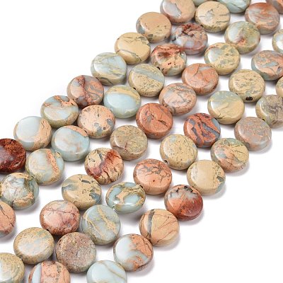 Natural Aqua Terra Jasper Beads Strands G-E572-02-1